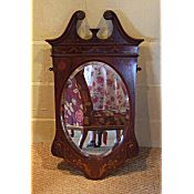 Edwardian inlaid mahogan wall mirror