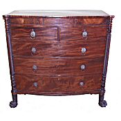 Regency mahogany bow front chest of drawers