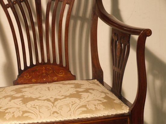 Stunning Edwardian mahogany inlaid armchair