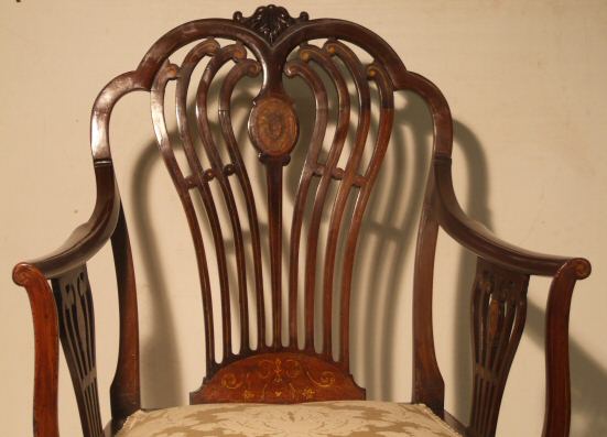 Stunning Edwardian mahogany inlaid armchair