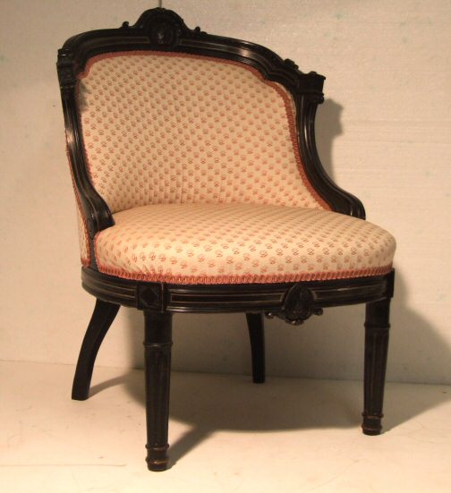 Edwardian ebonised and gilt chair