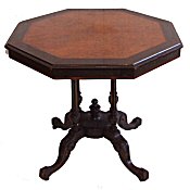 Late Victorian birds eye maple and ebonised centre table