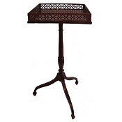 Edwardian mahogany fretted silver table