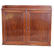 Edwardian mahogany inlaid wall cupboard