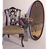 large Edwardian mahogany inlaid mirror