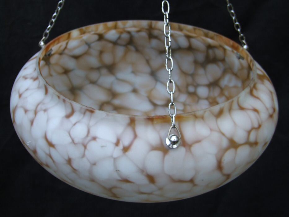 Mottled White and Caramel Deco Ceiling Light 