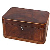 19th Century mahogany inlaid jewlery box