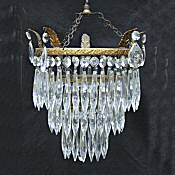 An Edwardian 3 Tier Icicle Drop Chandelier