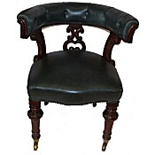 Early Victorian Leather library armchair