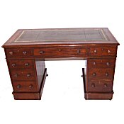 Victorian walnut pedestal desk
