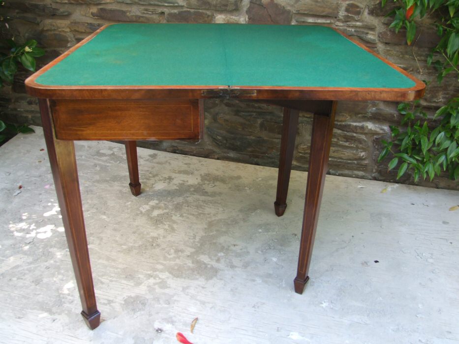 Pair of Early 20th Century Mahogany Inlaid Card Tables