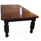 Victorian oak extending dining table