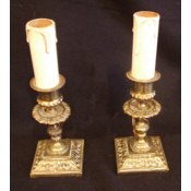 small pair of matching antique table lamps