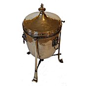 large edwardian brass coal bin