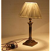 large Victorian brass table lamp