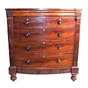 Victorian mahogany bowfront chest of drawers