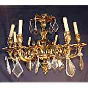 large antique french rococo style brass chandelier