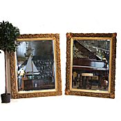 pair of large Victorian gilt mirrors