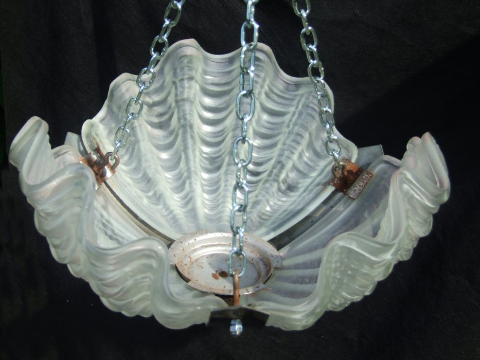 Art Deco Opaque Shell Ceiling Light