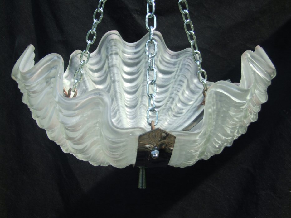 Art Deco Opaque Shell Ceiling Light