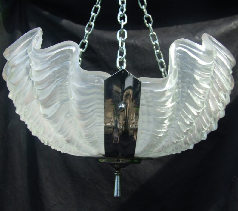 Art Deco Opaque Shell Ceiling Light