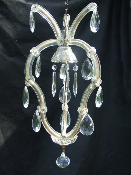 Antique Marie Therese single bulb chandelier