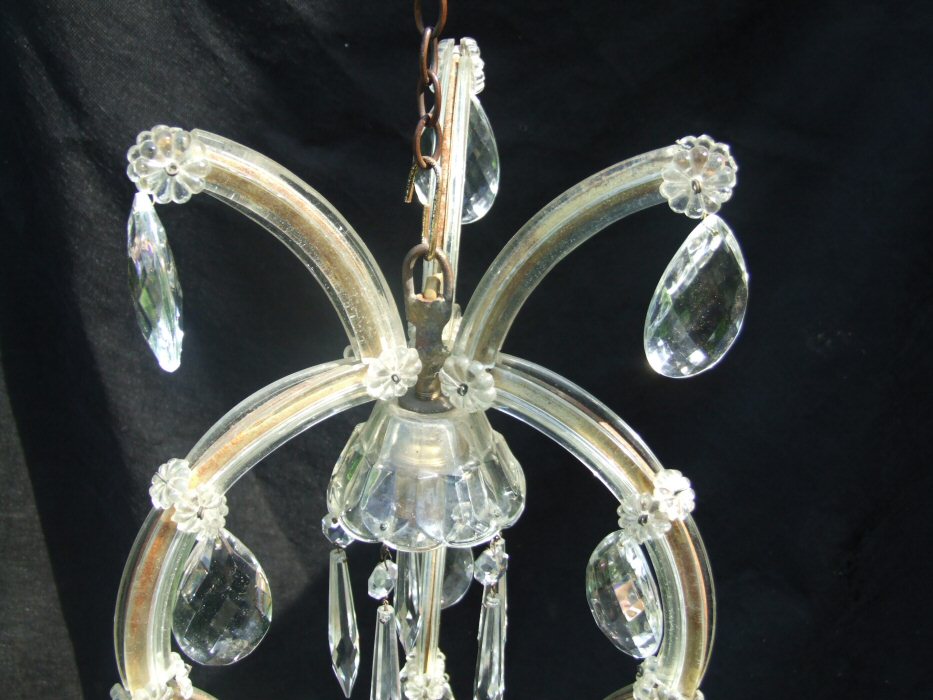 Antique Marie Therese single bulb chandelier