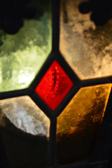 Late Victorian Wrought Iron Stained Glass Lantern