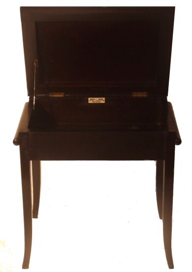 Edwardian ebonised piano stool