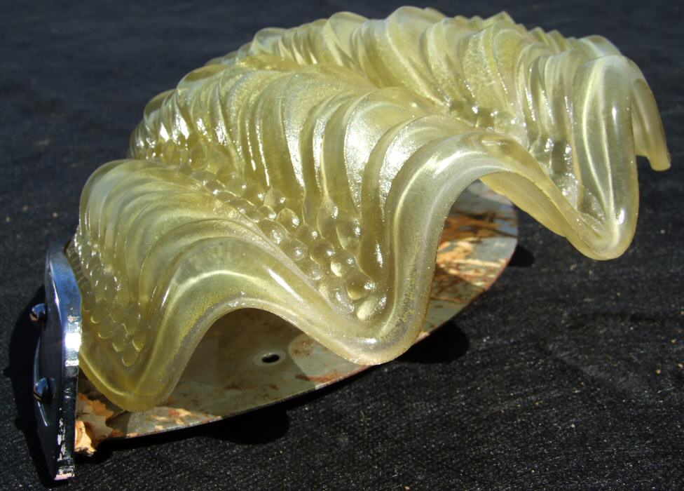 Pair of Lemon Art Deco Shell Wall Lights 