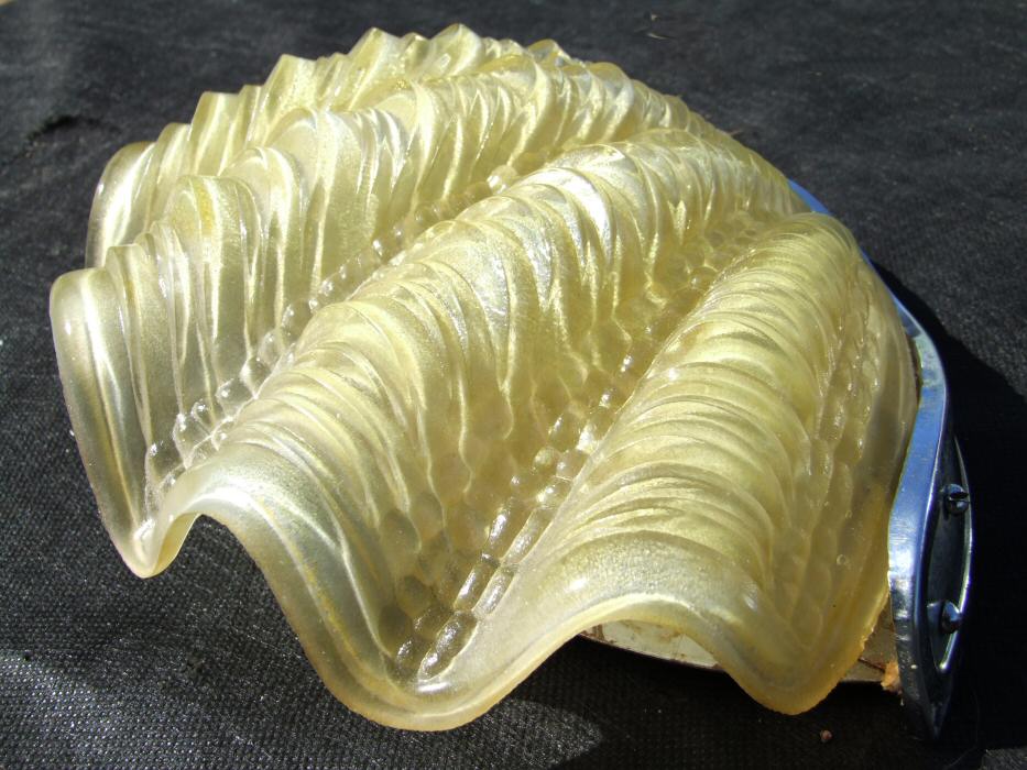 Pair of Lemon Art Deco Shell Wall Lights 