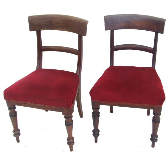 Set of 6 mahogany Early Victorian dining chairs