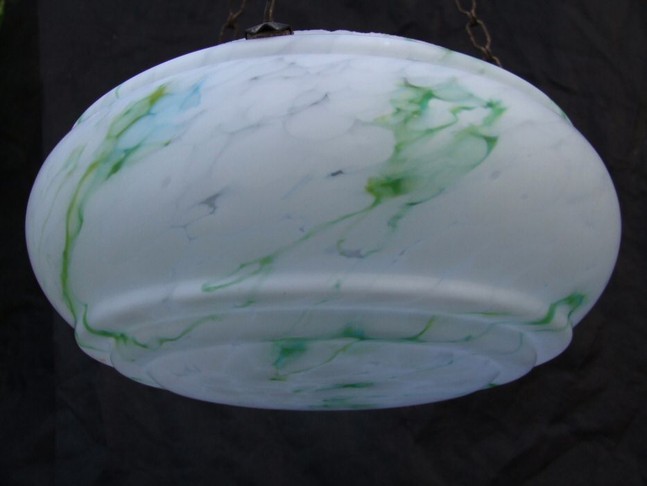 Mottled Green Art Deco Ceiling Light