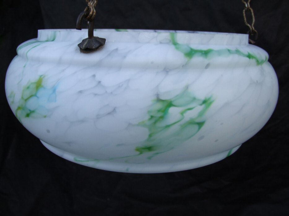 Mottled Green Art Deco Ceiling Light