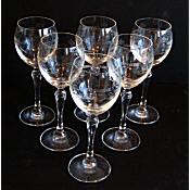 6 antique wine glasses