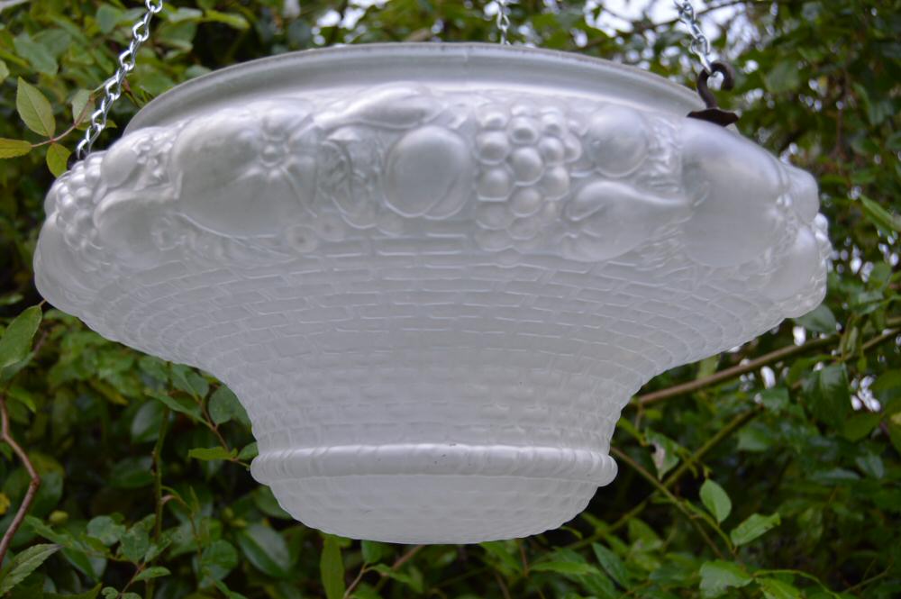 Opaque Embossed Lalique style Art Deco Shade