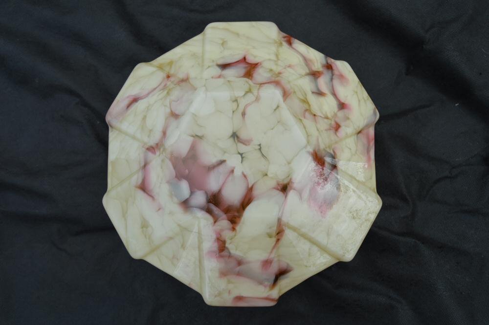 Raspberry and Cream Geometric Art Deco Ceiling Light