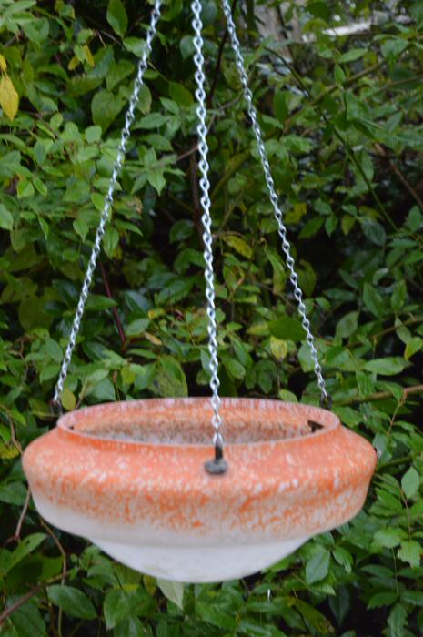 Deco Tangerine and Mottled White Ceiling Light