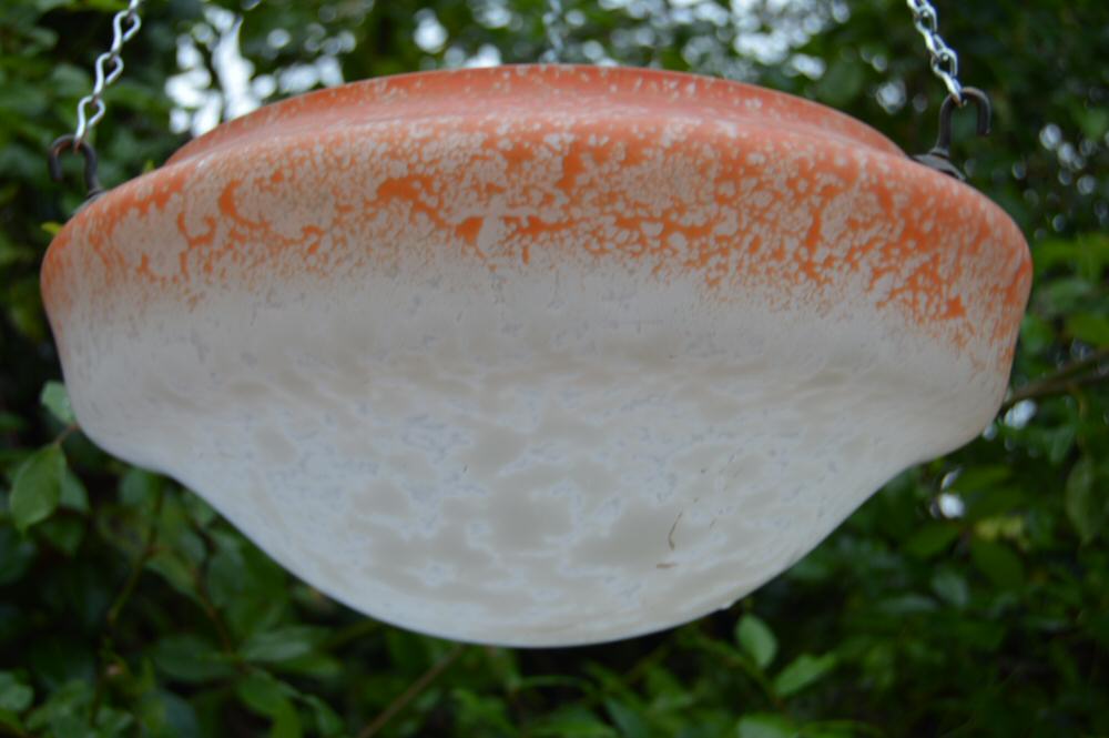 Deco Tangerine and Mottled White Ceiling Light