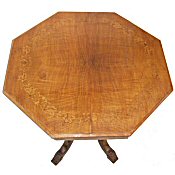 Edwardian inlaid walnut table
