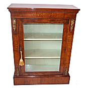 Inlaid Victorian walnut pier cabinet