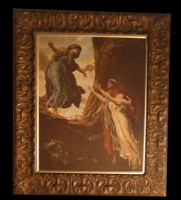 Antique gilt frame with print of religious matter