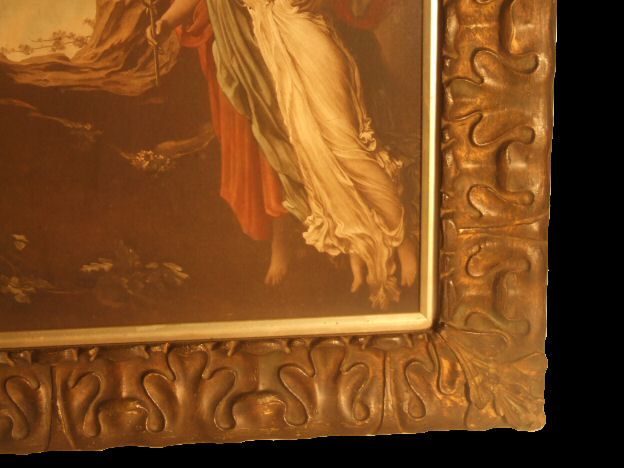 Antique gilt frame with print of religious matter