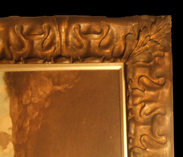 Antique gilt frame with print of religious matter