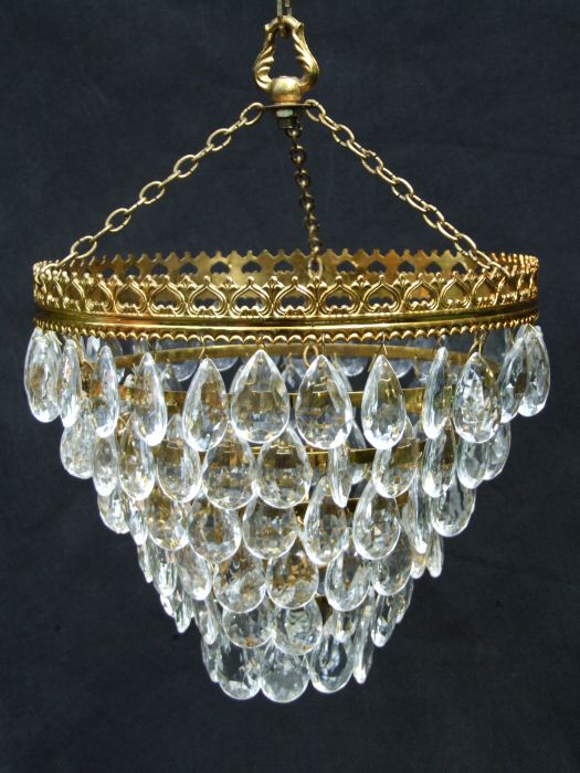 Mid 20th Almond Drop Chandelier