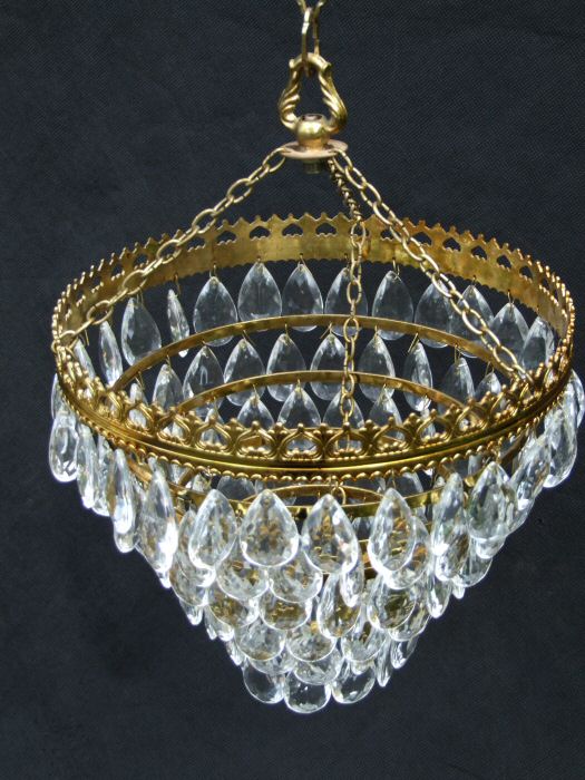 Mid 20th Almond Drop Chandelier