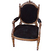 French Victorian gilt open armchair