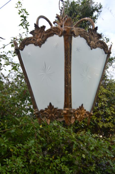 Mid 20th Century 5 sided Brass Hall Lantern