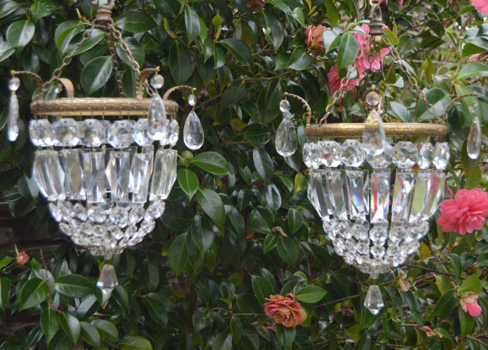 pair of mid 20th Century purse chandeliers