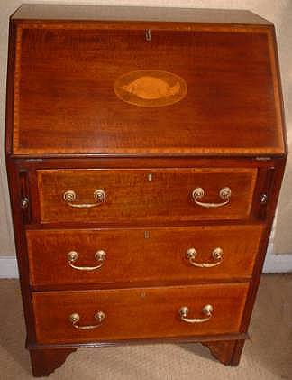 mahogany Edwardian inlaid bureau